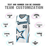 Custom White Shoulder Stars Graffiti Pattern Sets Basketball Jersey