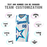 Custom White Shoulder Stars Graffiti Pattern Sets Basketball Jersey