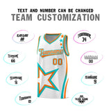 Custom White Shoulder Stars Graffiti Pattern Sets Basketball Jersey