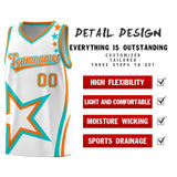 Custom White Shoulder Stars Graffiti Pattern Sets Basketball Jersey