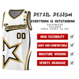 Custom White Shoulder Stars Graffiti Pattern Sets Basketball Jersey