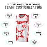 Custom White Shoulder Stars Graffiti Pattern Sets Basketball Jersey