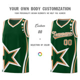 Custom Green Shoulder Stars Graffiti Pattern Sets Basketball Jersey
