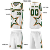 Custom White Shoulder Stars Graffiti Pattern Sets Basketball Jersey