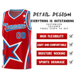 Custom Red Shoulder Stars Graffiti Pattern Sets Basketball Jersey
