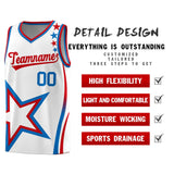 Custom White Shoulder Stars Graffiti Pattern Sets Basketball Jersey