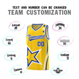 Custom Gold Shoulder Stars Graffiti Pattern Sets Basketball Jersey