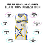 Custom White Shoulder Stars Graffiti Pattern Sets Basketball Jersey