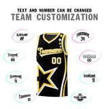 Custom Black Shoulder Stars Graffiti Pattern Sets Basketball Jersey