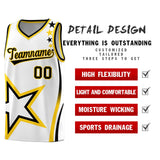 Custom White Shoulder Stars Graffiti Pattern Sets Basketball Jersey