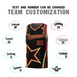 Custom Black Shoulder Stars Graffiti Pattern Sets Basketball Jersey