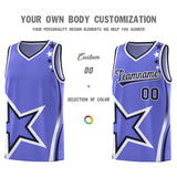 Custom Purple Shoulder Stars Graffiti Pattern Sets Basketball Jersey