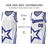 Custom White Shoulder Stars Graffiti Pattern Sets Basketball Jersey