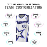 Custom White Shoulder Stars Graffiti Pattern Sets Basketball Jersey