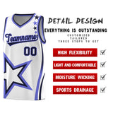 Custom White Shoulder Stars Graffiti Pattern Sets Basketball Jersey