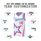 Custom White Shoulder Stars Graffiti Pattern Sets Basketball Jersey