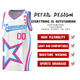 Custom White Shoulder Stars Graffiti Pattern Sets Basketball Jersey