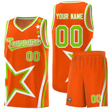 Custom Orange Shoulder Stars Graffiti Pattern Sets Basketball Jersey