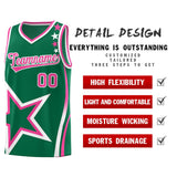 Custom Kelly Green Shoulder Stars Graffiti Pattern Sets Basketball Jersey