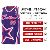 Custom Purple Shoulder Stars Graffiti Pattern Sets Basketball Jersey