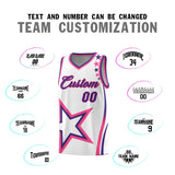 Custom White Shoulder Stars Graffiti Pattern Sets Basketball Jersey