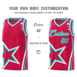 Custom Red Shoulder Stars Graffiti Pattern Sets Basketball Jersey