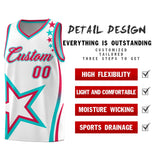 Custom White Shoulder Stars Graffiti Pattern Sets Basketball Jersey