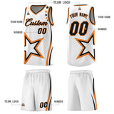 Custom White Shoulder Stars Graffiti Pattern Sets Basketball Jersey