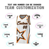 Custom White Shoulder Stars Graffiti Pattern Sets Basketball Jersey