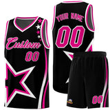 Custom Black Shoulder Stars Graffiti Pattern Sets Basketball Jersey