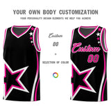 Custom Black Shoulder Stars Graffiti Pattern Sets Basketball Jersey