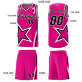 Custom Pink Shoulder Stars Graffiti Pattern Sets Basketball Jersey