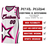 Custom White Shoulder Stars Graffiti Pattern Sets Basketball Jersey