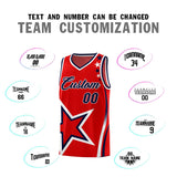 Custom Red Shoulder Stars Graffiti Pattern Sets Basketball Jersey