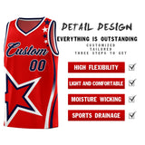 Custom Red Shoulder Stars Graffiti Pattern Sets Basketball Jersey