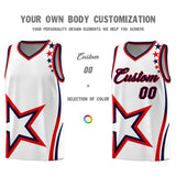 Custom White Shoulder Stars Graffiti Pattern Sets Basketball Jersey