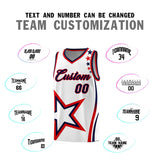 Custom White Shoulder Stars Graffiti Pattern Sets Basketball Jersey