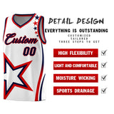 Custom White Shoulder Stars Graffiti Pattern Sets Basketball Jersey