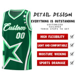 Custom Green Shoulder Stars Graffiti Pattern Sets Basketball Jersey