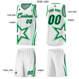 Custom White Shoulder Stars Graffiti Pattern Sets Basketball Jersey