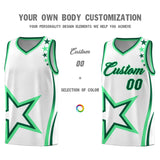 Custom White Shoulder Stars Graffiti Pattern Sets Basketball Jersey
