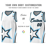 Custom White Shoulder Stars Graffiti Pattern Sets Basketball Jersey