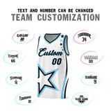 Custom White Shoulder Stars Graffiti Pattern Sets Basketball Jersey