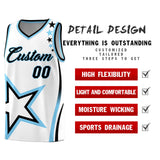Custom White Shoulder Stars Graffiti Pattern Sets Basketball Jersey