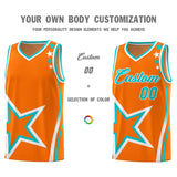 Custom Orange Shoulder Stars Graffiti Pattern Sets Basketball Jersey