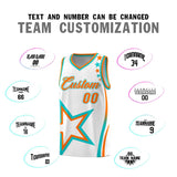 Custom White Shoulder Stars Graffiti Pattern Sets Basketball Jersey