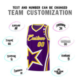 Custom Purple Shoulder Stars Graffiti Pattern Sets Basketball Jersey