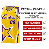 Custom Gold Shoulder Stars Graffiti Pattern Sets Basketball Jersey