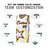 Custom White Shoulder Stars Graffiti Pattern Sets Basketball Jersey