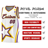 Custom White Shoulder Stars Graffiti Pattern Sets Basketball Jersey
